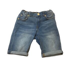 7 For All Mankind Girls Bermuda Jean Shorts Denim Size 10 Adjustable Waist